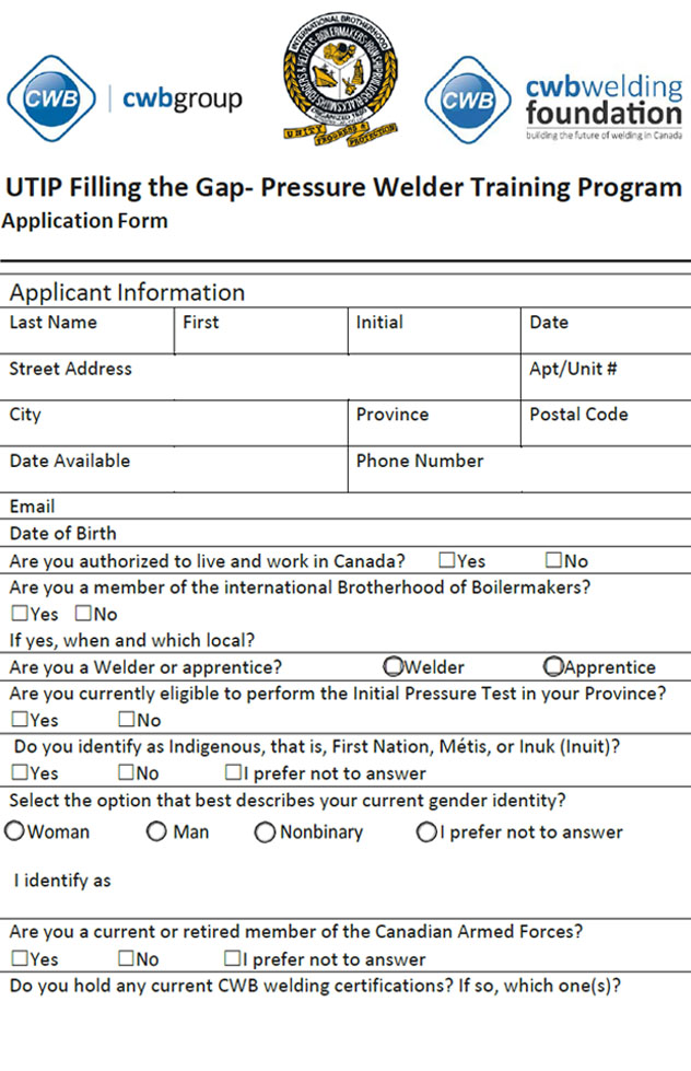 pressure welder application