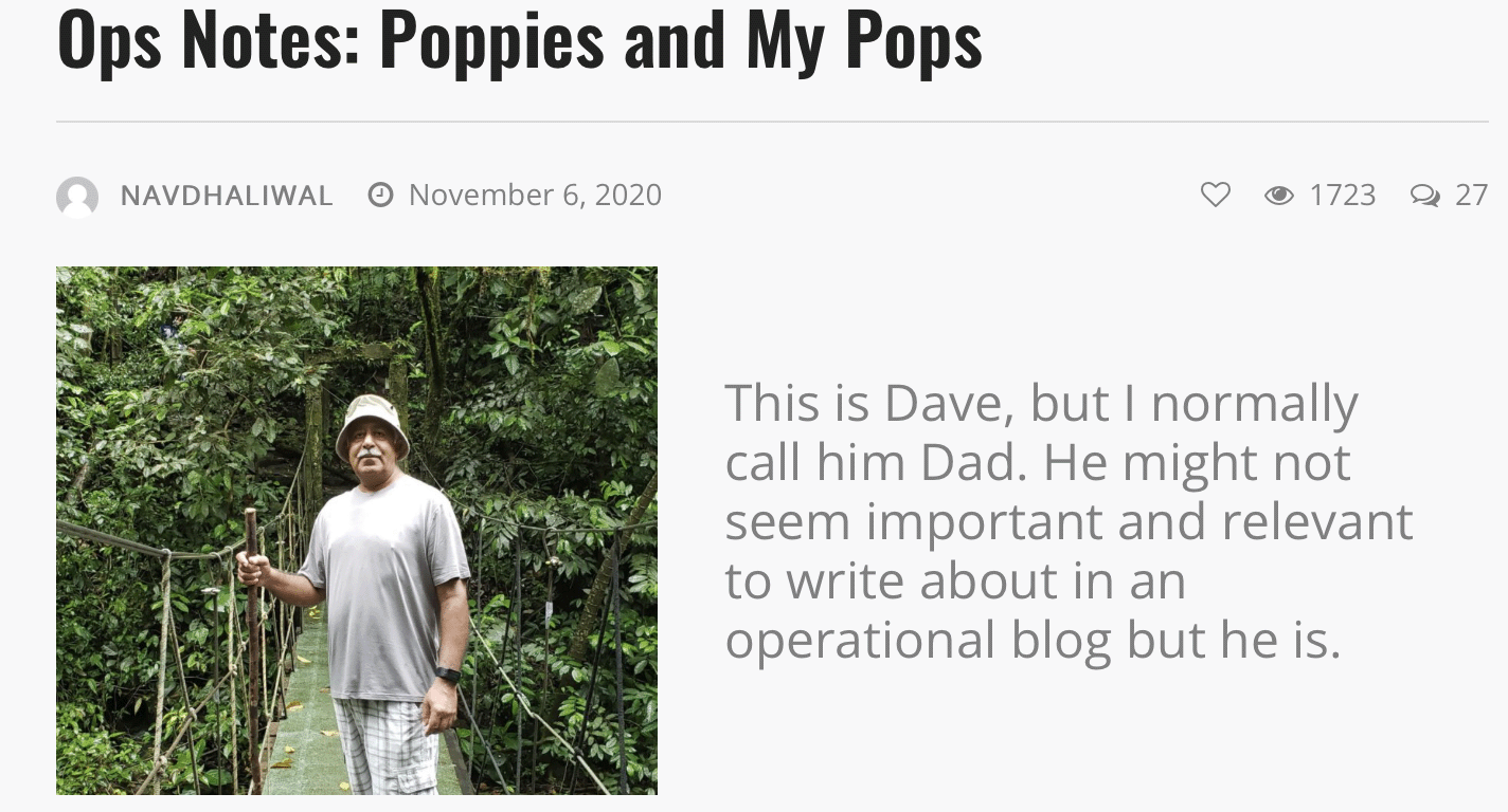 Ops Notes: Poppies and My Pops