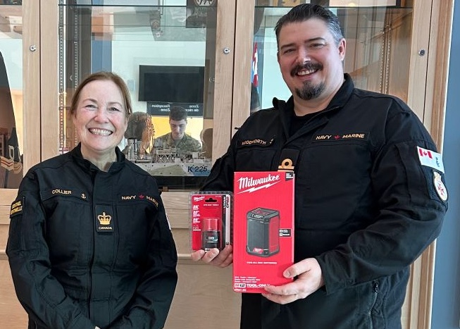 Lt(N) Tim Woodworth, winner of the Milwaukee Tool Draw