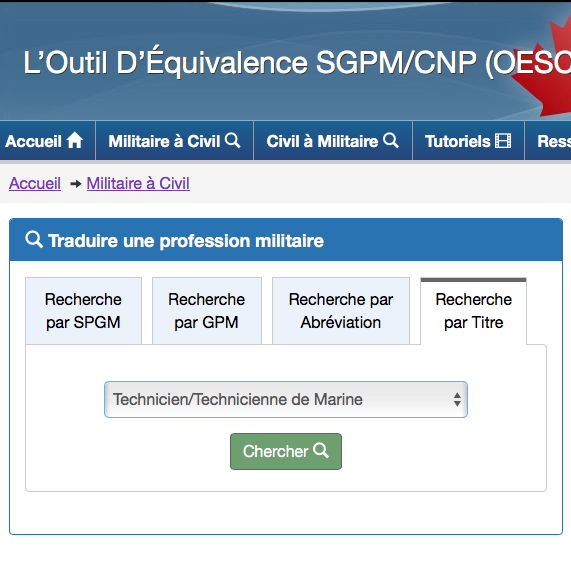 Capture d’écran de la page Web SGPM